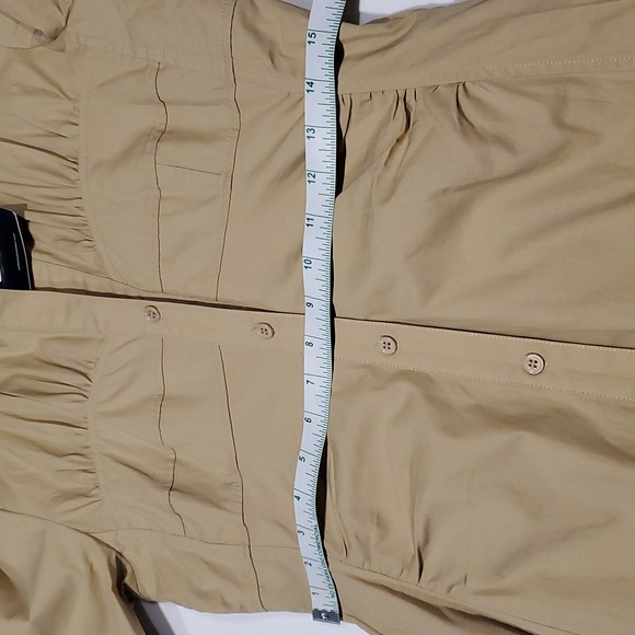 NWT NICHOLAS Tenley Khaki Button Down Midi Dress with Corset Seaming - Picture 12 of 13